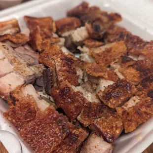 Crispy pork belly 2lbs at $14.99 per lb