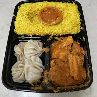 Gurkha Chicken with Jeera rice and Momo