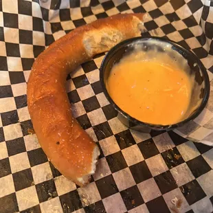 The pretzel appetizer was awesome. Forgot to take a picture before eating most of it.