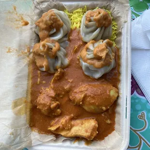 Combo Plate With Lamb Momo and Chicken &amp; Rice