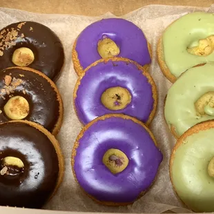 Nutella-Choco, Ube, Matcha Bibingka Donuts aka BinkaDough