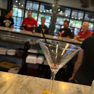 a martini in a martini glass