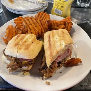 Sweet Potato Fries and Cuban panini