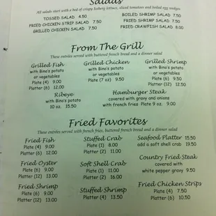 menu