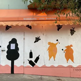 an orange and white building