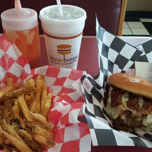 Chipotle double and garlic parmesean fries.
