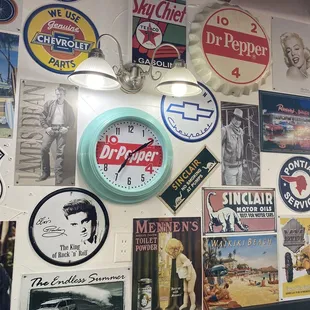 a wall full of stickers