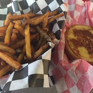 Huge order of delicious fries, grilled cheese, and a drink for $4.92.