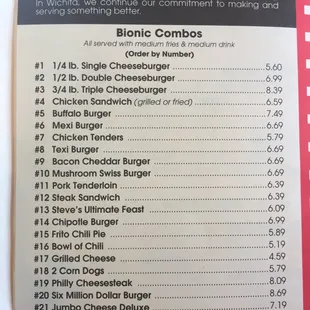 menu
