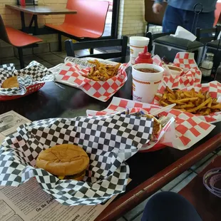 Today's special. Small cheeseburger, cup of chili, fries, small drink for $5! 1/14/18