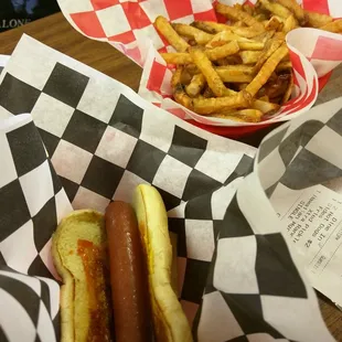 Hotdog and fries