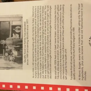 Part of the menu. It's the history.