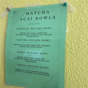 Menu as of 4/20/24