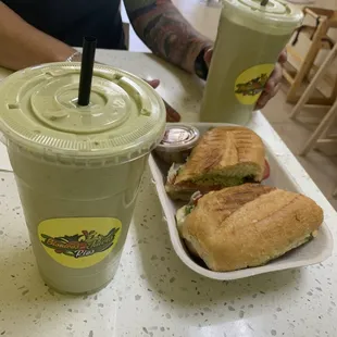 Hyper drink and turkey pesto