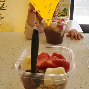 Our acai bowls, the california and tropical! Yummm