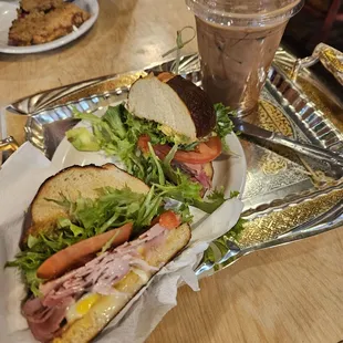 Really amazing breakfast sandwich and iced mocha