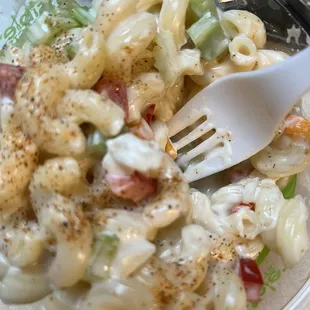 Macaroni salad. I added Cajun on top. I like a kick.