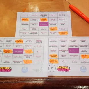 Music Bingo on Monday nights.