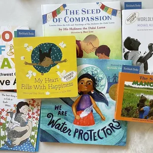 My latest haul from Birchbark included children's bks, cards, &amp; a poetry bk that I treated myself to by local writer Michael Kleber-Diggs