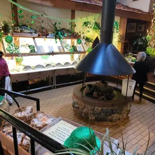Buffet service area.