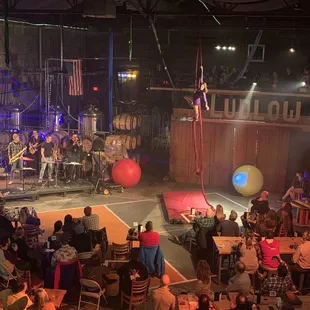 a crowd of people watching a performance