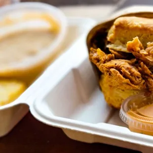 Queen Beak biscuit &amp; biscuits n gravy in bkg