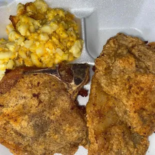 chicken, macaroni, and cheese