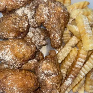 fried chicken and french fries