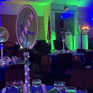 Beautiful Decor at one of our Local Bar Mitzvahs. Bar and Bat Mitzvahs have been one of our main specialties for the past 10+ years!