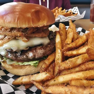 Mushroom and Swiss burger