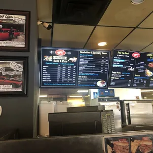 menus on the wall