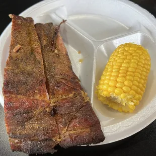 Pork spare ribs and Corn Cob