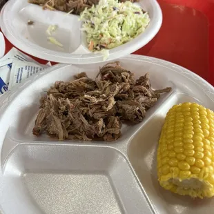 Brisket, Corn Cob, and Coleslaw