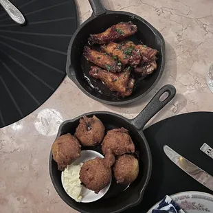 Hush puppies and CHICKEN WINGS