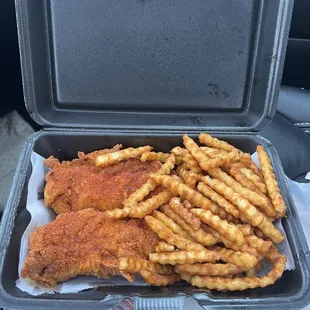 2 piece Nashville Hot Chicken with side of Cajun Fries