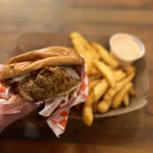 Chicken Sandwich with Crinkle Fries (~$12)