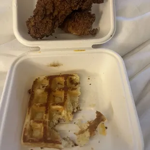 Fried Chicken Waffles with no syrup