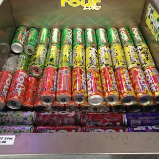 a variety of sodas