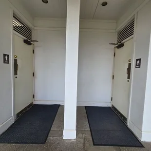 Bathrooms are outside the restaurant