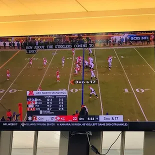 Tvs playing sports stuff inside