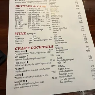 menu