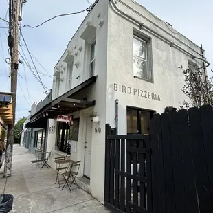 the entrance to the restaurant