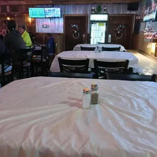 Hightop tables and chairs.