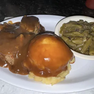 Meatloaf with mash and string beans....Wednesday special