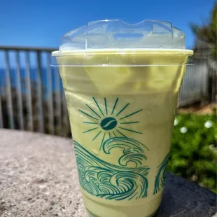 Iced matcha latte.