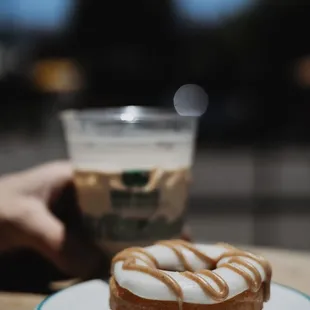 Coffee and Vegan Donut at Bird Rock Coffee!