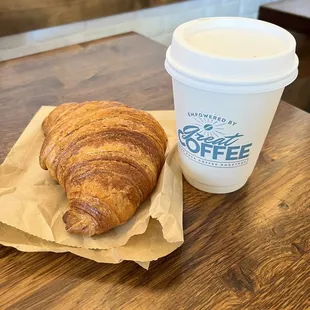 Croissant and coffee of the day