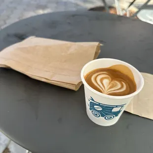 Delicious cortado with some latte art!