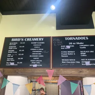 menus and prices