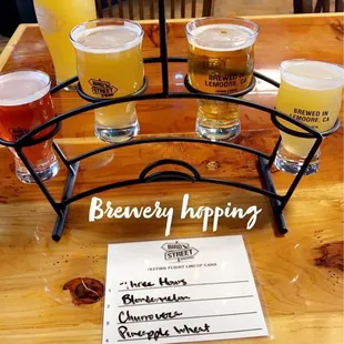a flight of beers